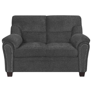 Conjunto de sofá tapizado de 2 piezas Clementine con brazos acolchados, gris
