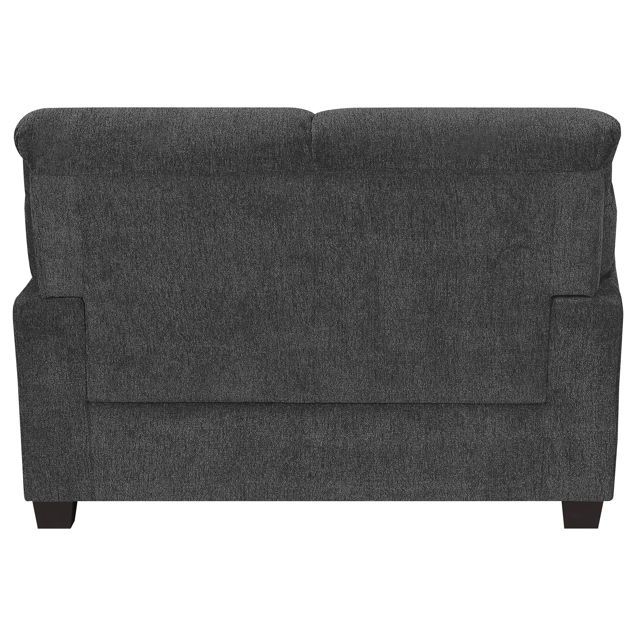 Clementine Upholstered Padded Arm Loveseat Grey