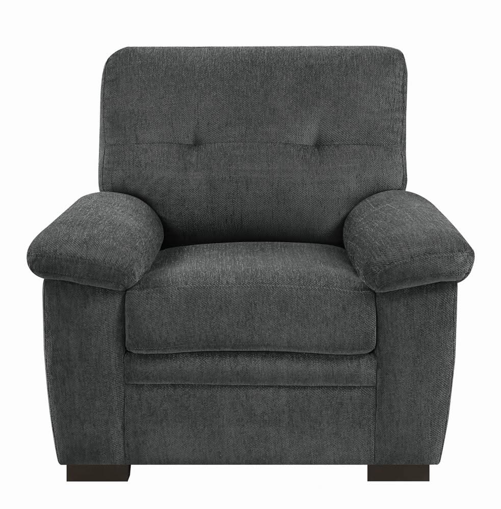 Silla tapizada Fairbairn color carbón