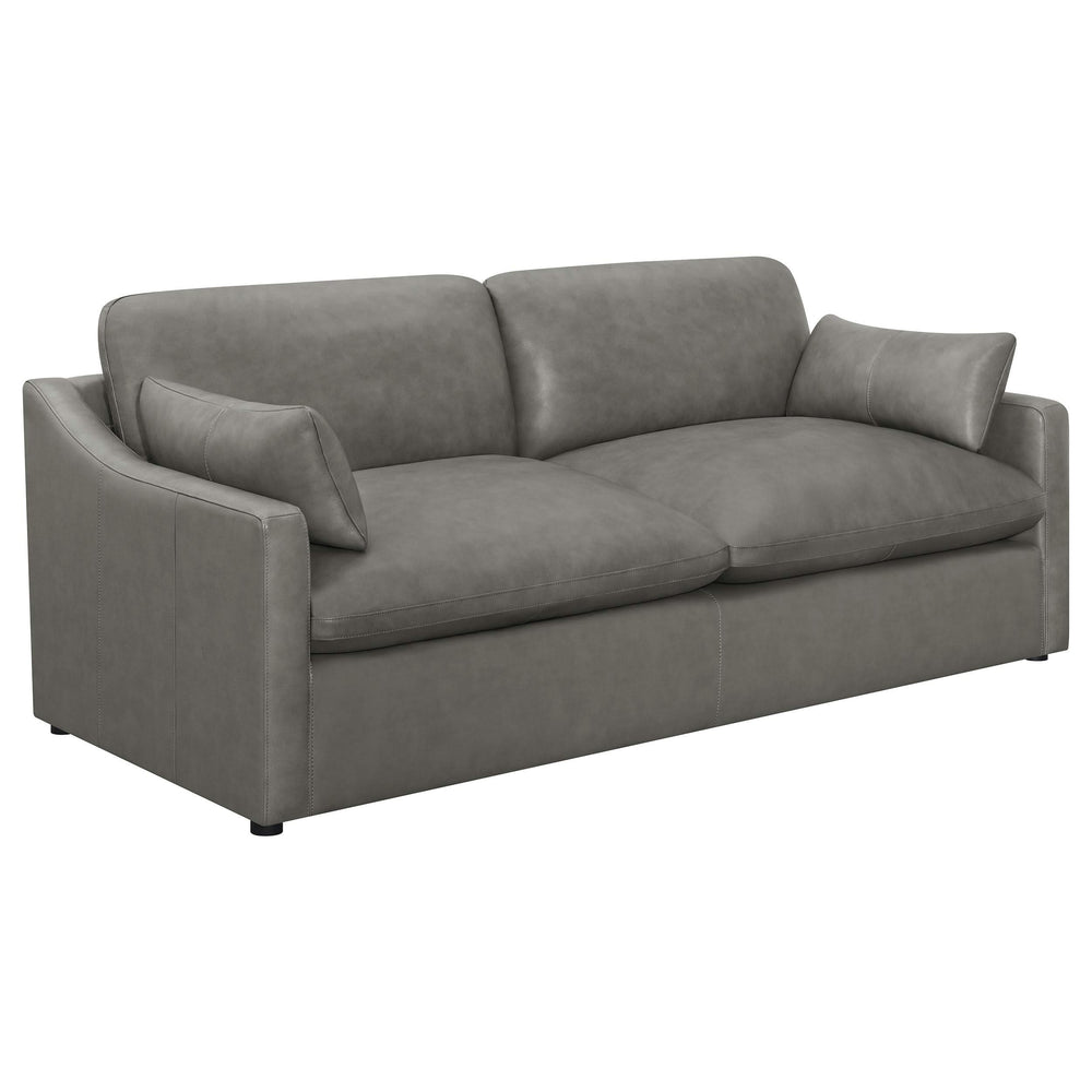 Juego de sala de estar tapizado de 2 piezas con brazos inclinados Grayson, gris