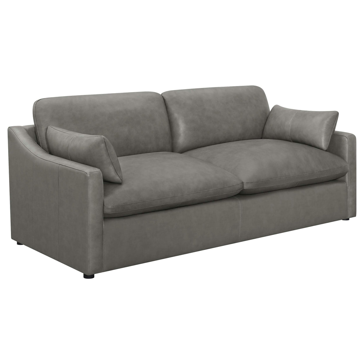 Juego de sala de estar tapizado de 2 piezas con brazos inclinados Grayson, gris