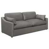 Juego de sala de estar tapizado de 2 piezas con brazos inclinados Grayson, gris