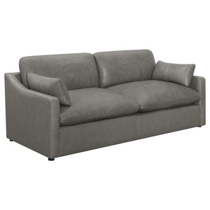 Juego de sala de estar tapizado de 2 piezas con brazos inclinados Grayson, gris