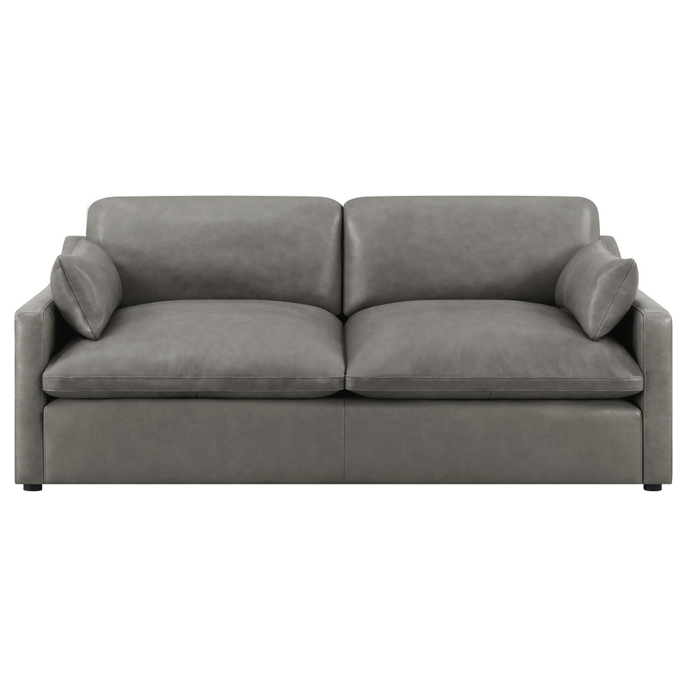 Juego de sala de estar tapizado de 2 piezas con brazos inclinados Grayson, gris