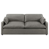 Juego de sala de estar tapizado de 2 piezas con brazos inclinados Grayson, gris
