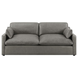 Juego de sala de estar tapizado de 2 piezas con brazos inclinados Grayson, gris