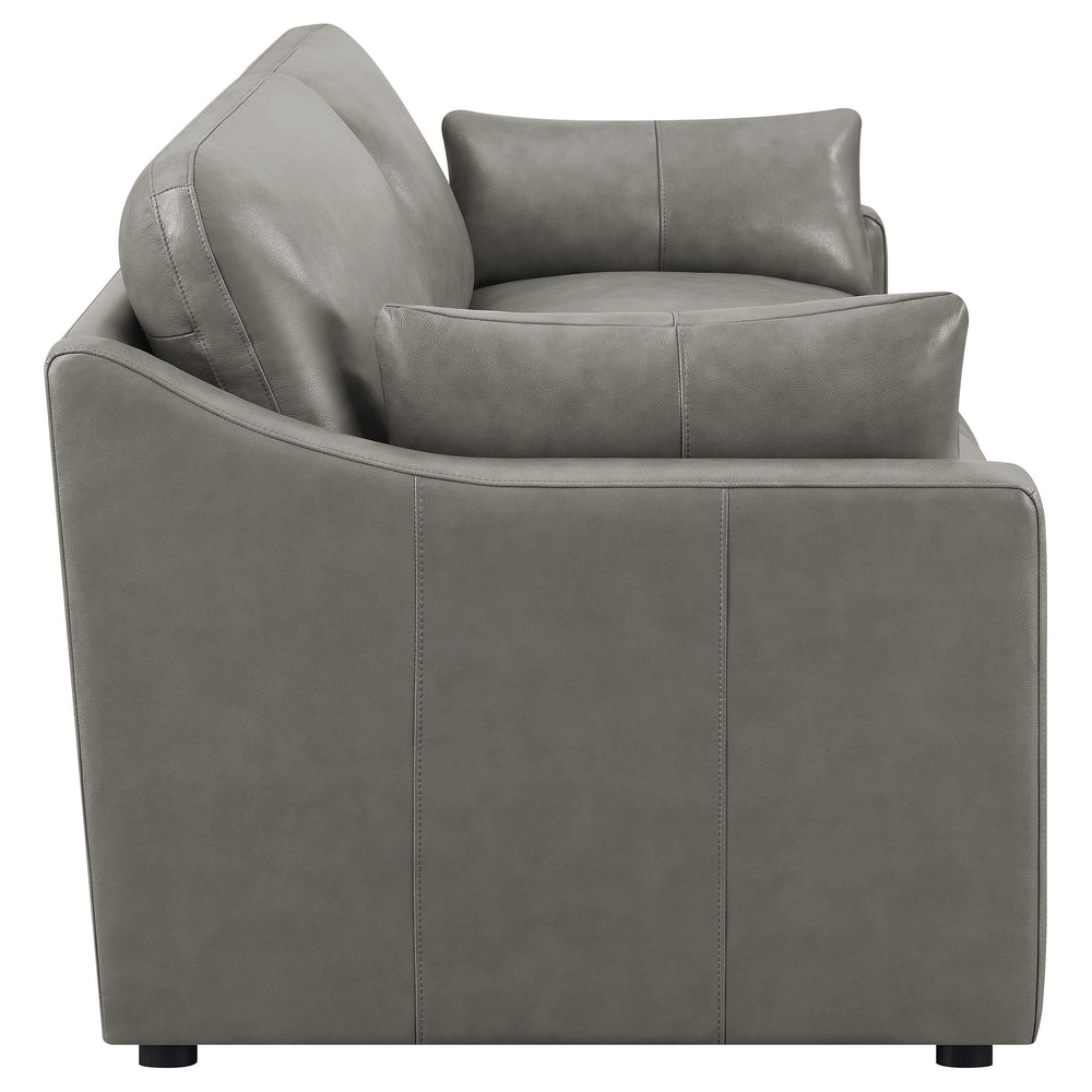 Juego de sala de estar tapizado de 2 piezas con brazos inclinados Grayson, gris