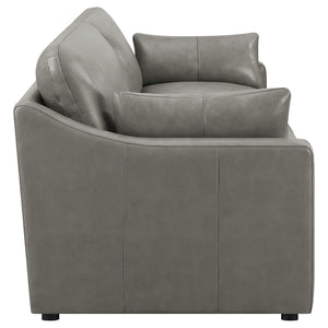 Juego de sala de estar tapizado de 2 piezas con brazos inclinados Grayson, gris