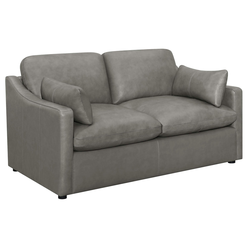 Juego de sala de estar tapizado de 2 piezas con brazos inclinados Grayson, gris