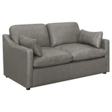 Juego de sala de estar tapizado de 2 piezas con brazos inclinados Grayson, gris