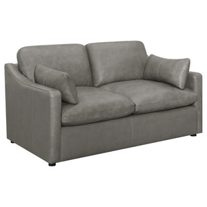 Juego de sala de estar tapizado de 2 piezas con brazos inclinados Grayson, gris