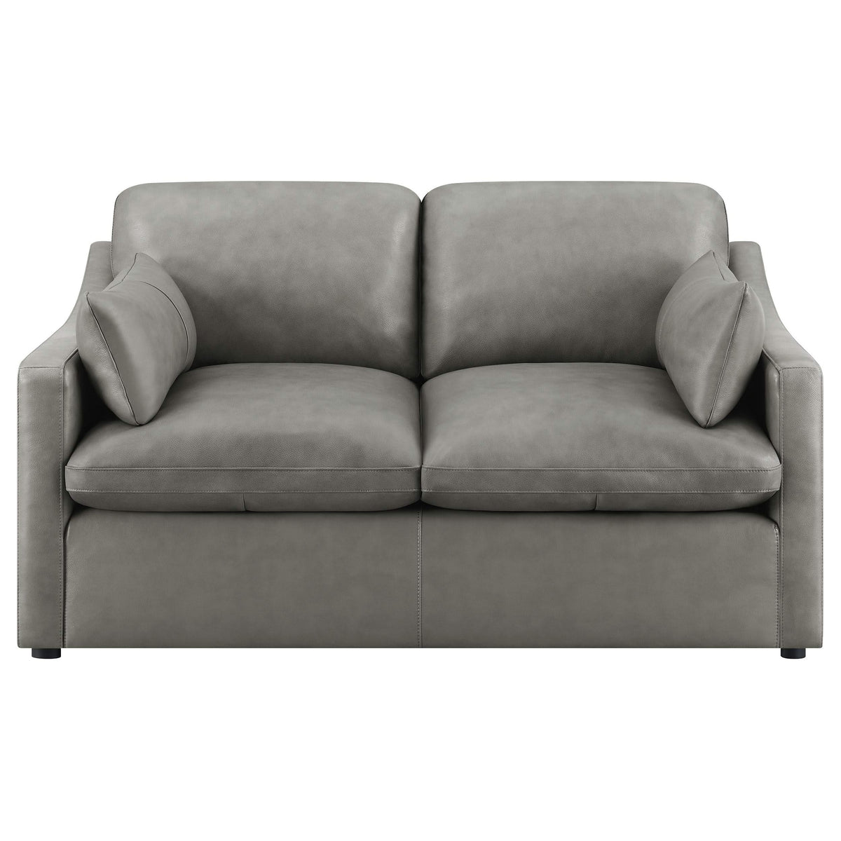 Juego de sala de estar tapizado de 2 piezas con brazos inclinados Grayson, gris