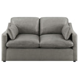 Juego de sala de estar tapizado de 2 piezas con brazos inclinados Grayson, gris