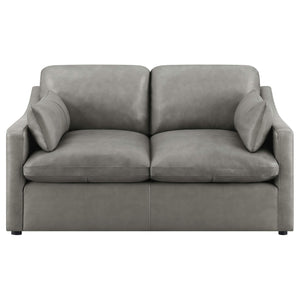 Juego de sala de estar tapizado de 2 piezas con brazos inclinados Grayson, gris