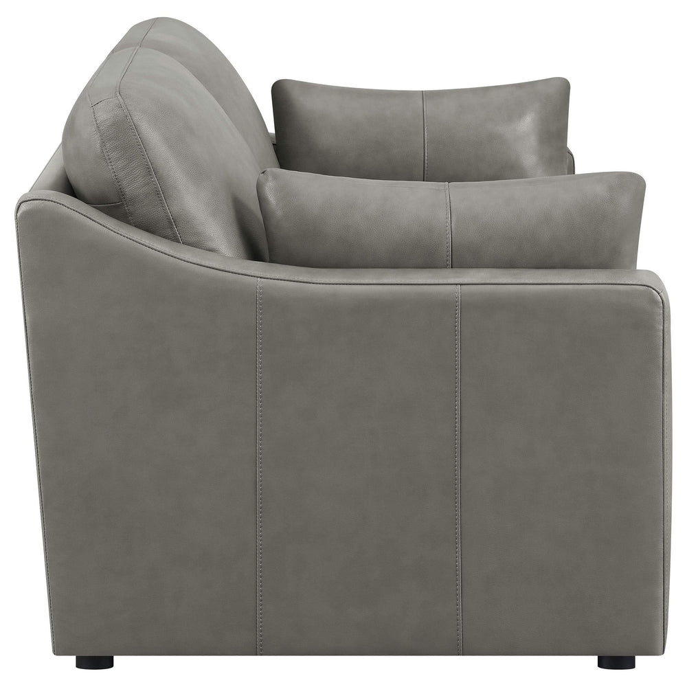 Juego de sala de estar tapizado de 2 piezas con brazos inclinados Grayson, gris