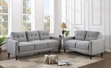 Conjunto de sofá capitoné Bowen de 2 piezas tapizado con brazos, color gris
