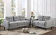 Conjunto de sofá capitoné Bowen de 2 piezas tapizado con brazos, color gris