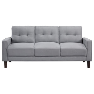 Conjunto de sofá capitoné Bowen de 2 piezas tapizado con brazos, color gris