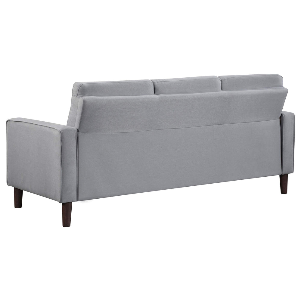 Conjunto de sofá capitoné Bowen de 2 piezas tapizado con brazos, color gris
