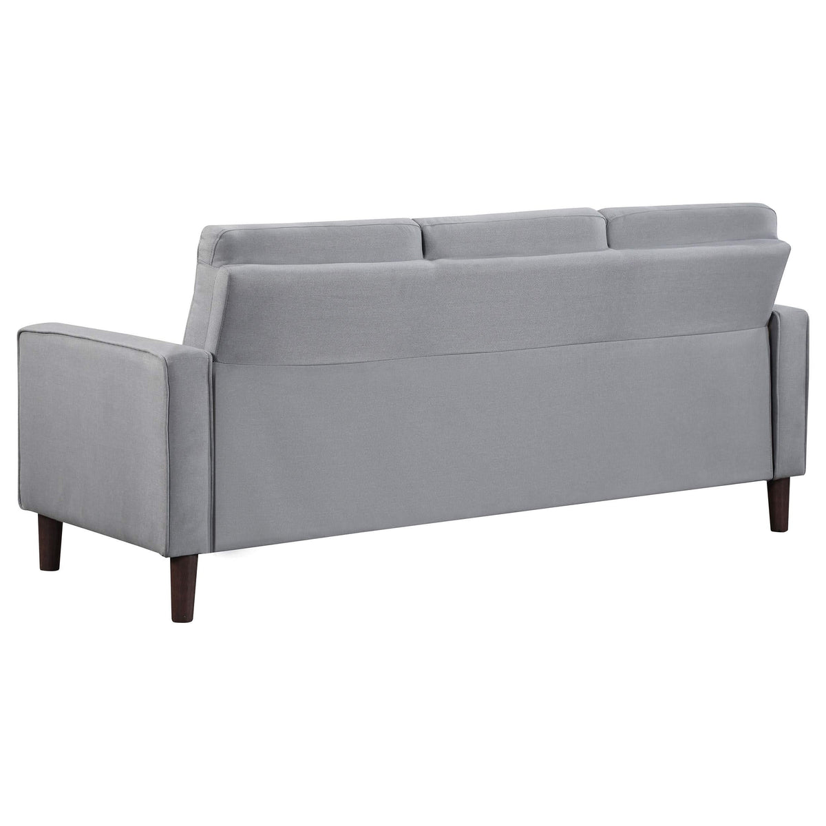 Conjunto de sofá capitoné Bowen de 2 piezas tapizado con brazos, color gris