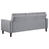 Conjunto de sofá capitoné Bowen de 2 piezas tapizado con brazos, color gris