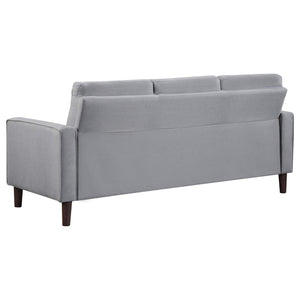 Conjunto de sofá capitoné Bowen de 2 piezas tapizado con brazos, color gris