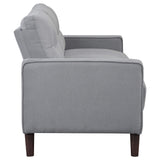 Conjunto de sofá capitoné Bowen de 2 piezas tapizado con brazos, color gris