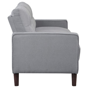 Conjunto de sofá capitoné Bowen de 2 piezas tapizado con brazos, color gris