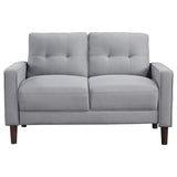 Conjunto de sofá capitoné Bowen de 2 piezas tapizado con brazos, color gris