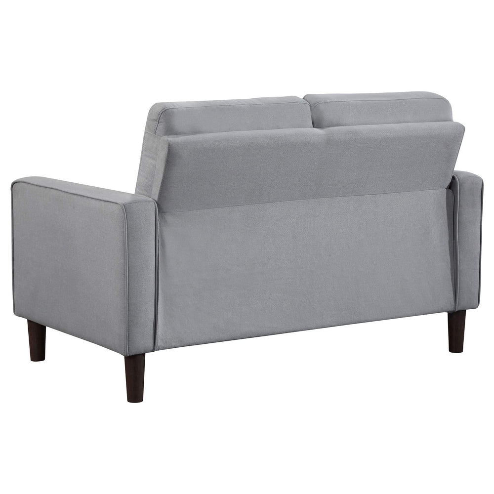 Conjunto de sofá capitoné Bowen de 2 piezas tapizado con brazos, color gris