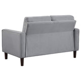 Conjunto de sofá capitoné Bowen de 2 piezas tapizado con brazos, color gris