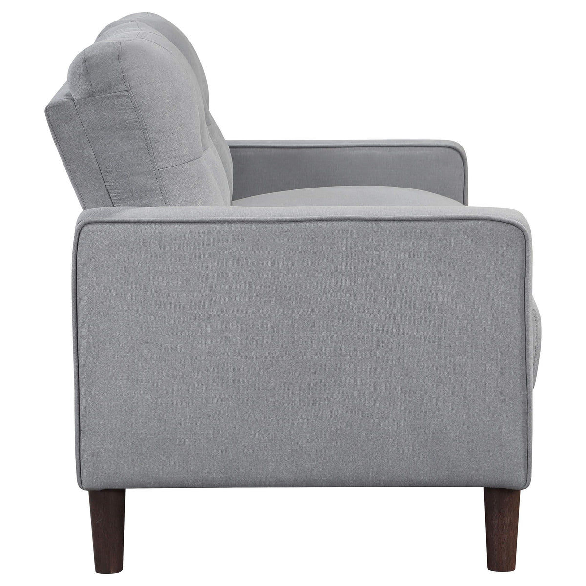 Conjunto de sofá capitoné Bowen de 2 piezas tapizado con brazos, color gris