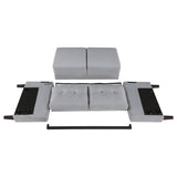 Conjunto de sofá capitoné Bowen de 2 piezas tapizado con brazos, color gris