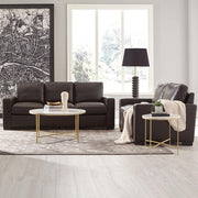 Boardmead 2-piece Upholstered Track Arm Sofa Set Dark Brown
