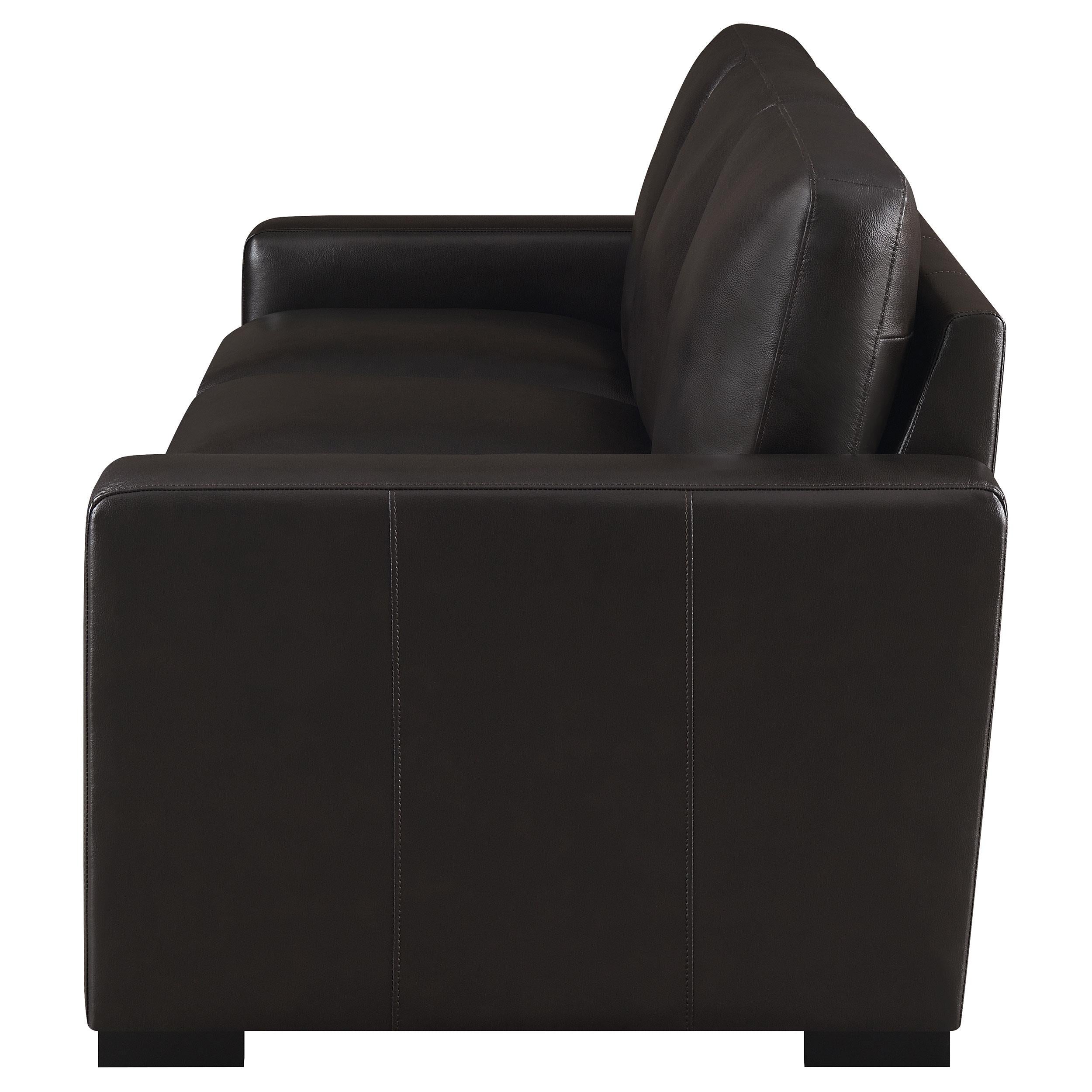 Boardmead Upholstered Track Arm Sofa Dark Brown
