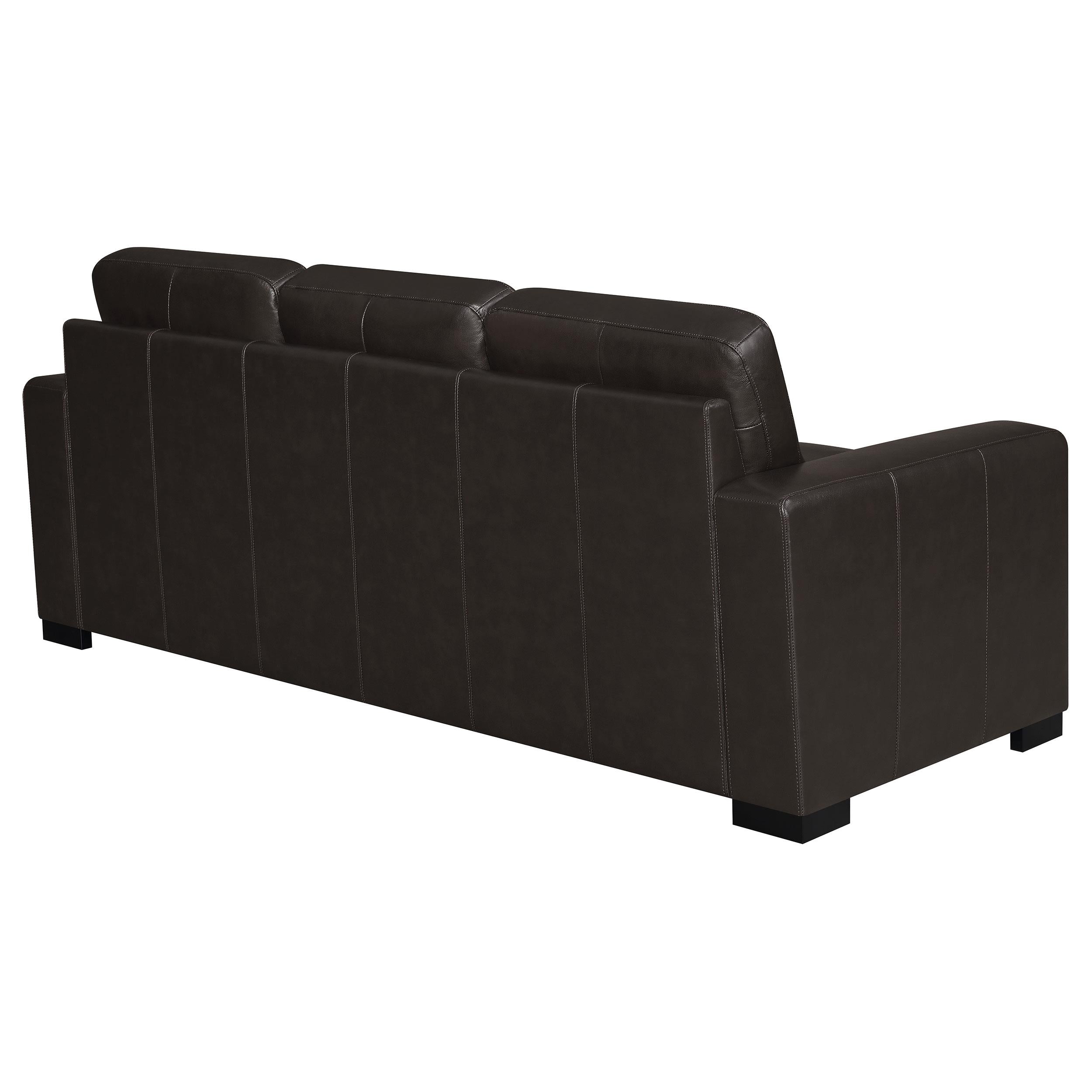 Boardmead Upholstered Track Arm Sofa Dark Brown