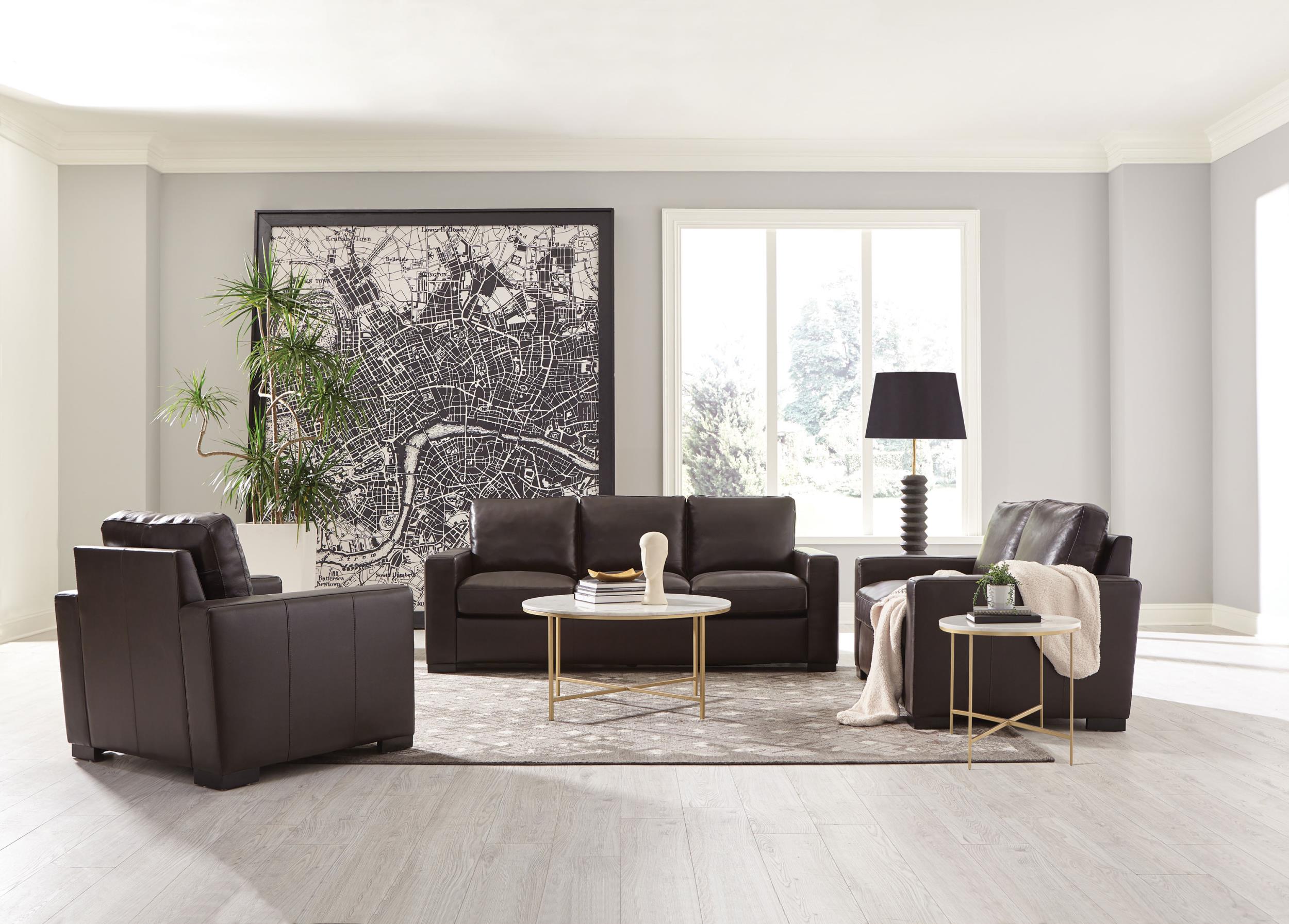 Boardmead Upholstered Track Arm Sofa Dark Brown