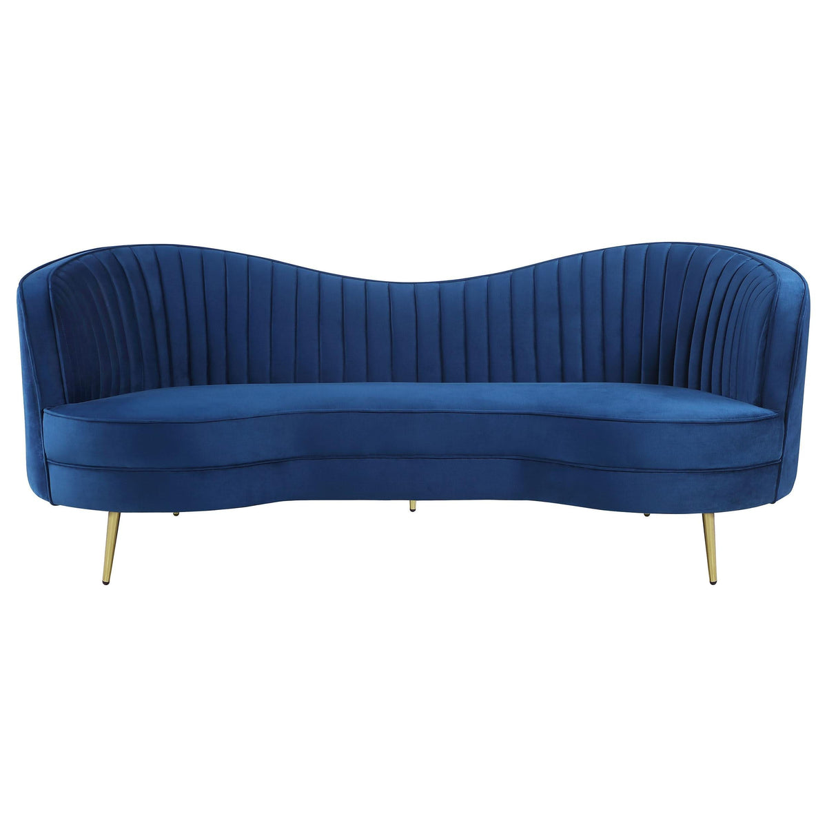 Conjunto de sofá de dos piezas Sophia con capitoné y tapizado en azul