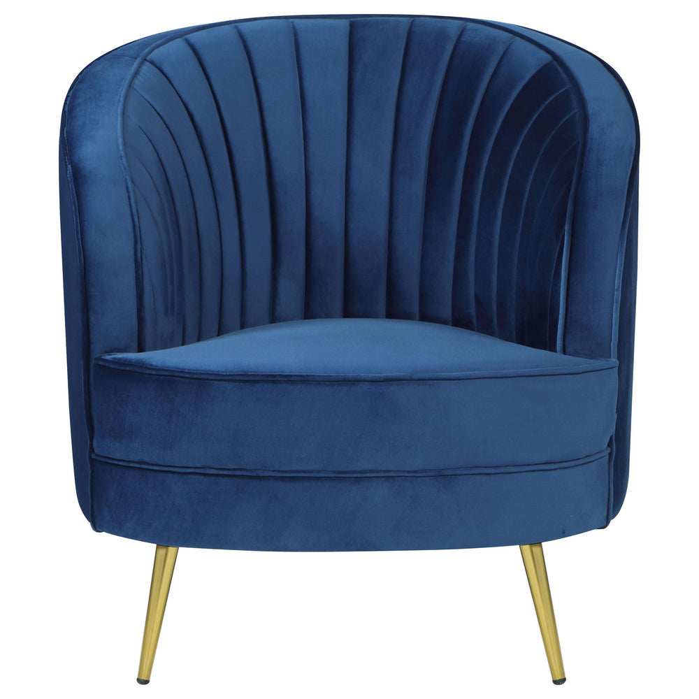 Conjunto de sofá tapizado de 3 piezas Sophia con capitoné azul