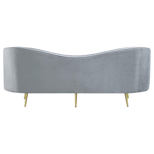Conjunto de sofá tapizado de 3 piezas Sophia con capitoné gris