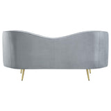 Conjunto de sofá tapizado de 3 piezas Sophia con capitoné gris