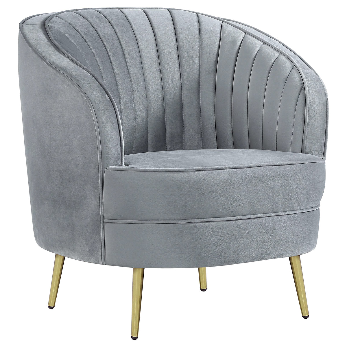 Conjunto de sofá tapizado de 3 piezas Sophia con capitoné gris