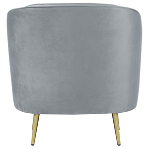 Conjunto de sofá tapizado de 3 piezas Sophia con capitoné gris