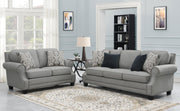 Sheldon Upholstered Living Room Set with Rolled Arms Grey