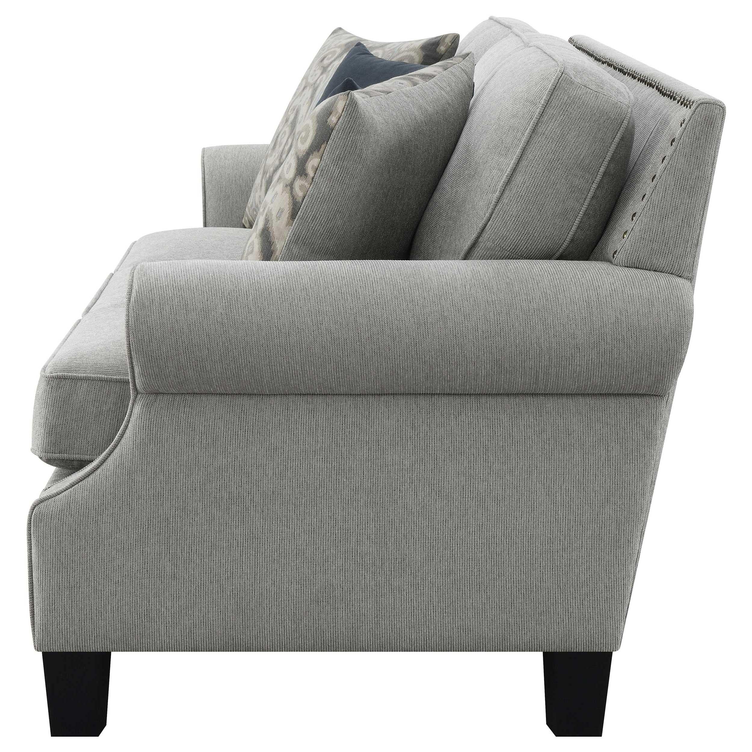 Sheldon Upholstered Sofa with Rolled Arms Grey