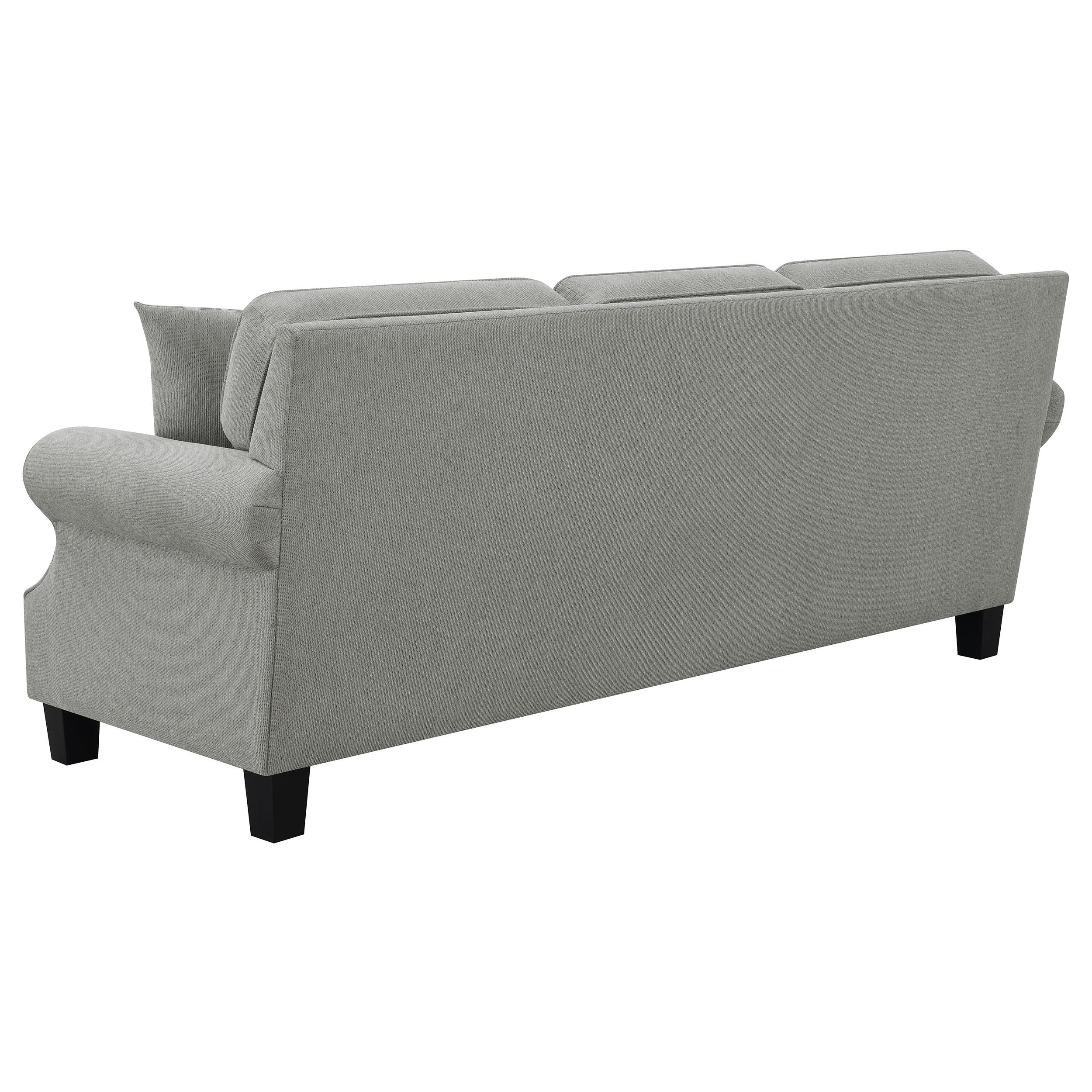 Sheldon Upholstered Sofa with Rolled Arms Grey