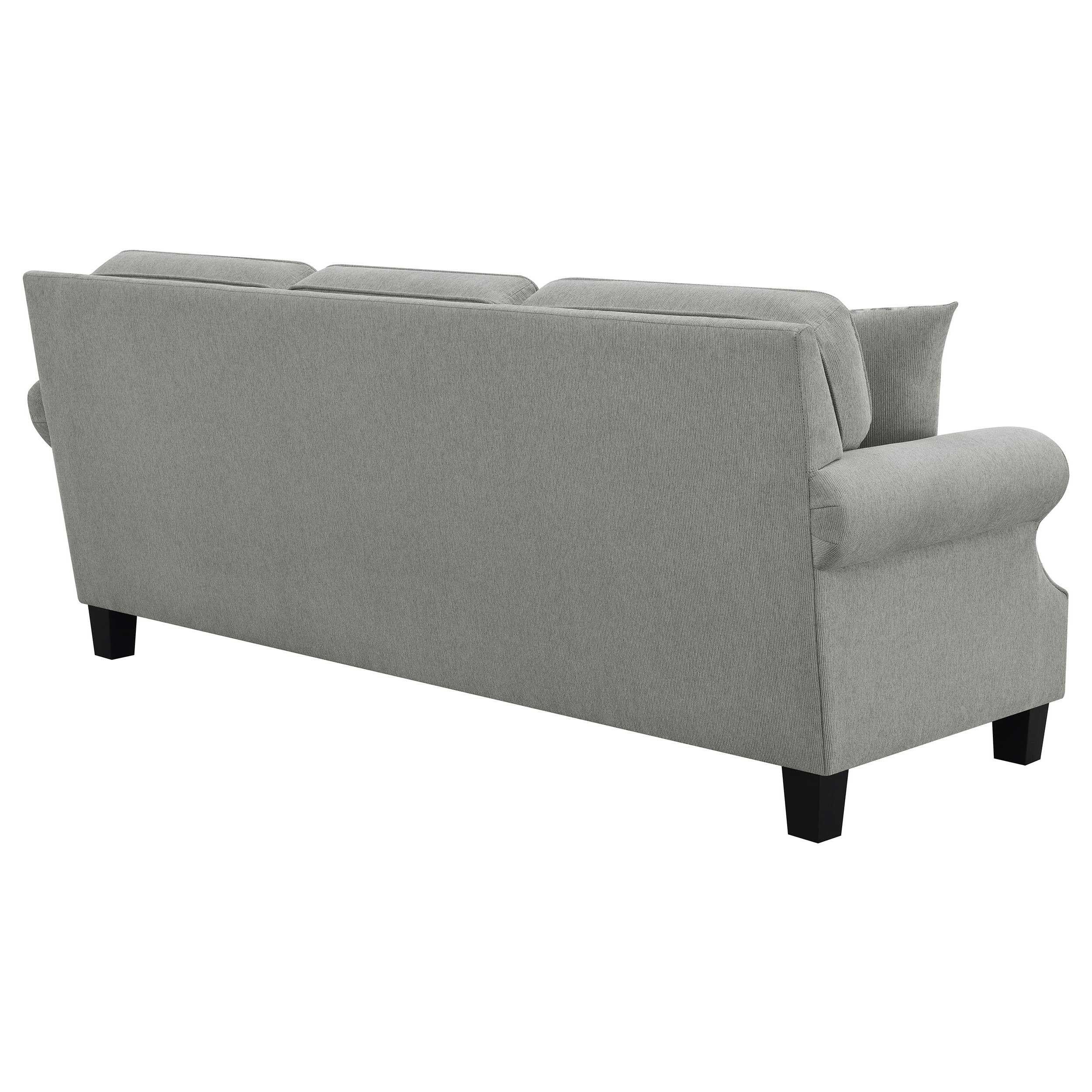 Sheldon Upholstered Sofa with Rolled Arms Grey