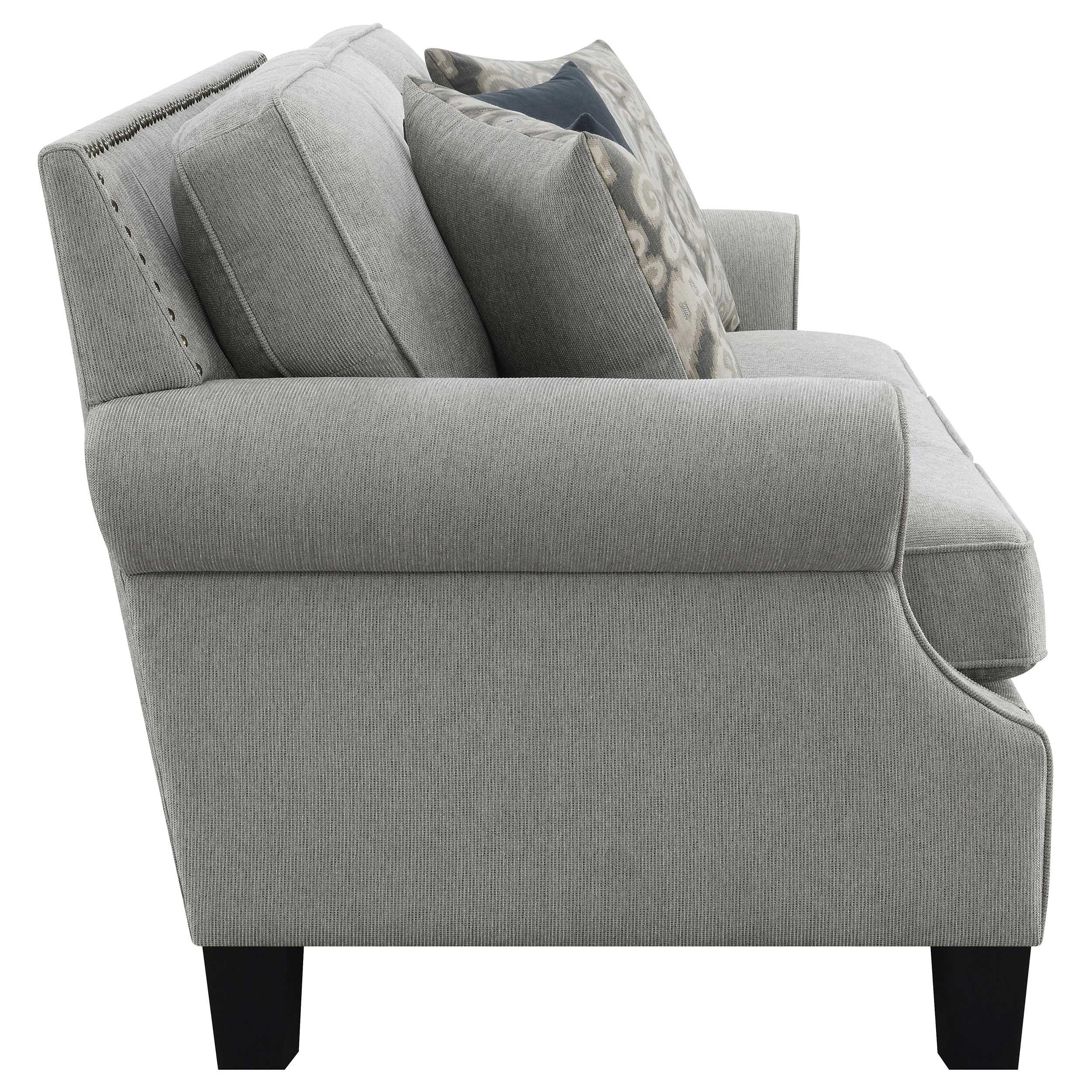 Sheldon Upholstered Sofa with Rolled Arms Grey