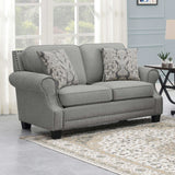 Loveseat tapizado Sheldon con brazos enrollados, gris