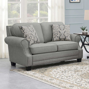 Loveseat tapizado Sheldon con brazos enrollados, gris